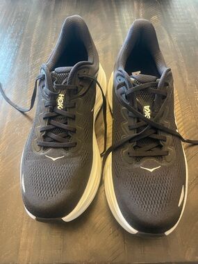 Hoka Men's Black and White Athletic Running Shoes Size 13